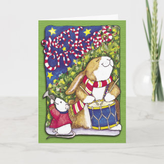 Het Konijn van de slagwerker, Kerstkaart Feestdagen Kaart