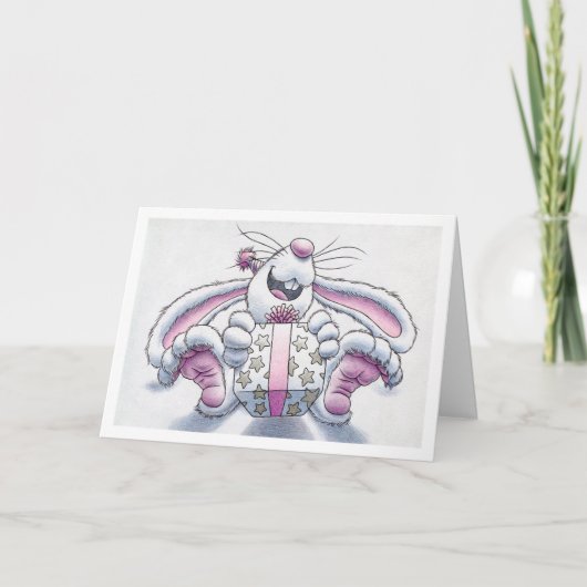 Het Konijn van de verjaardag Kaart (Voorkant)