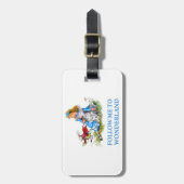 Het konijn vertelt Alice: "Volg me naar Wonderland Bagagelabel (Voorkant verticaal)