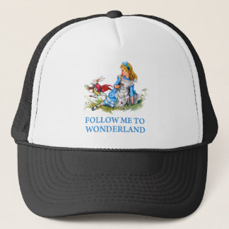 Het konijn vertelt Alice: "Volg me naar Wonderland Trucker Pet