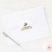 Het konijnengat omlaag ronde sticker (Envelop)