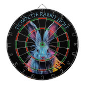 Het konijnenhol Blauw Konijn in brand Dartbord (Voorkant)