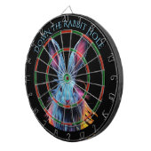 Het konijnenhol Blauw Konijn in brand Dartbord (Voorkant Rechts)