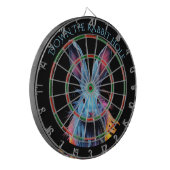 Het konijnenhol Blauw Konijn in brand Dartbord (Voorkant Links)