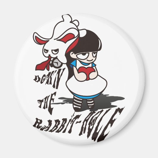 Het konijnenhol omlaag magneet (Voorkant)