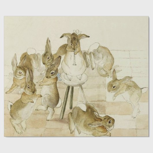 Het Konijnenkerstfeest van Beatrix Potter Cadeaupapier (Vlak)