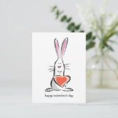 Het Konijntje Valentijn van de liefde Feestdagenkaart (Staand voorkant)