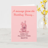 Het Konijntje van de verjaardag Kaart (Gele Bloem)