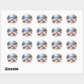 Het konijntje van het seizoen ronde sticker (Vel)
