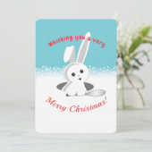 Het konijntje zwaait de Kerstkaart van het (Staand voorkant)