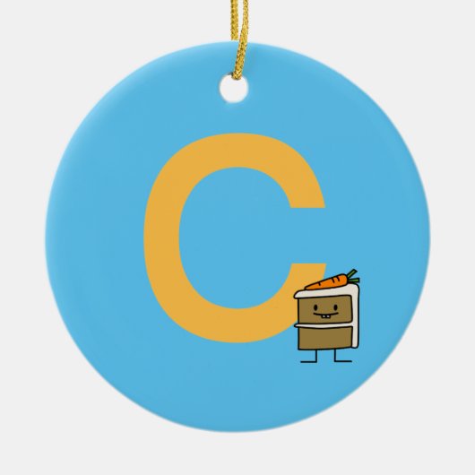 Het konijntjestanden die van de Plak van de Cake Keramisch Ornament (Voorkant)