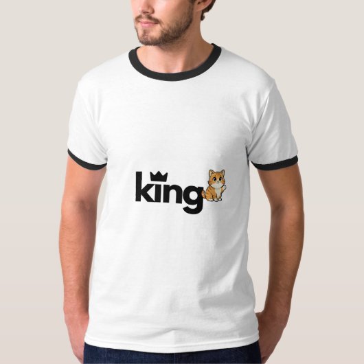 Het koning & kat minnaar ontwerp T-shirt (Voorkant)