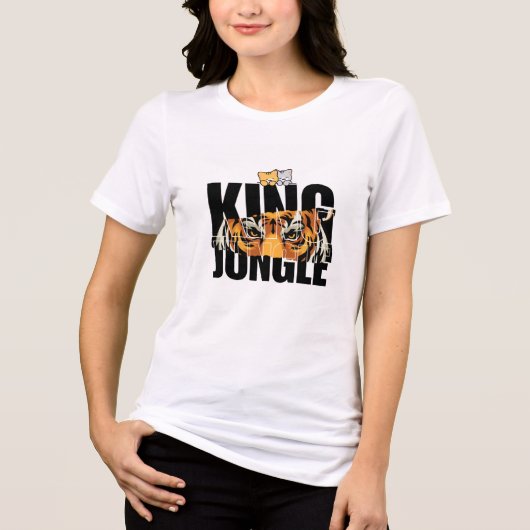 Het koning leeuw & kat ontwerp T-shirt (Voorkant)