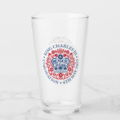 Het koningsembleem van koning Charles 2023 Glas (Achterkant)