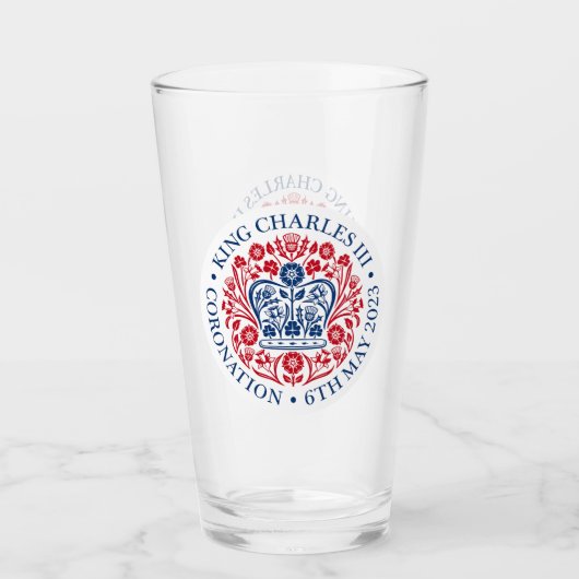 Het koningsembleem van koning Charles 2023 Glas (Voorkant)
