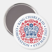 Het koningsembleem van koning Charles 2023 Magneet (Voorkant / Achterkant)