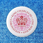 Het koningsembleem van koning Charles 2023 Ronde Button 3,2 Cm
