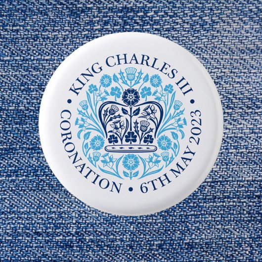 Het koningsembleem van koning Charles 2023 Ronde Button 3,2 Cm