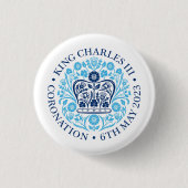 Het koningsembleem van koning Charles 2023 Ronde Button 3,2 Cm (Voorkant)