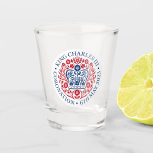 Het koningsembleem van koning Charles 2023 Shot Glas