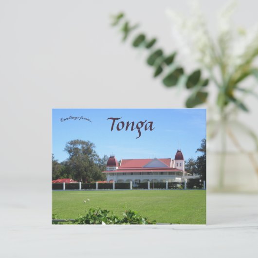 Het Koninklijk Paleis in het Koninkrijk Tonga Briefkaart (Staand voorkant)
