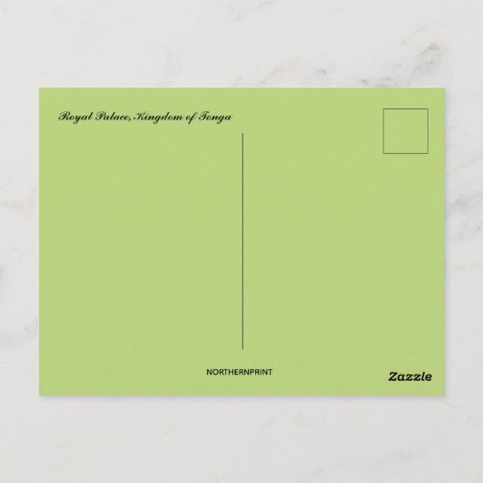 Het Koninklijk Paleis in het Koninkrijk Tonga Briefkaart (Achterkant)