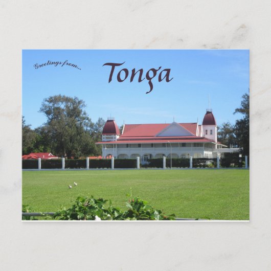 Het Koninklijk Paleis in het Koninkrijk Tonga Briefkaart (Voorkant)