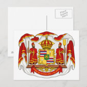 Het koninklijk wapenschild van het Koninkrijk Hawa Briefkaart (Voorkant / Achterkant)