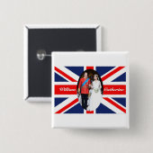 Het koninklijke huwelijk 15 vierkante button 5,1 cm (Voorkant /achterkant)