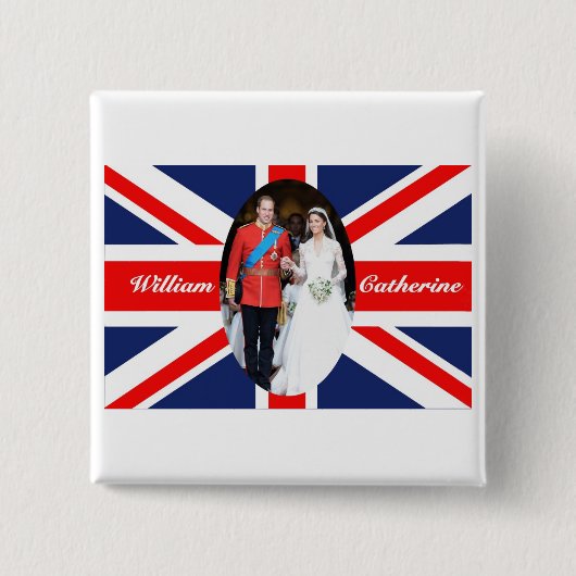 Het koninklijke huwelijk 15 vierkante button 5,1 cm (Voorkant)