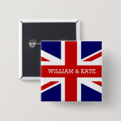 Het koninklijke huwelijk - William & Kate Vierkante Button 5,1 Cm (Voorkant /achterkant)