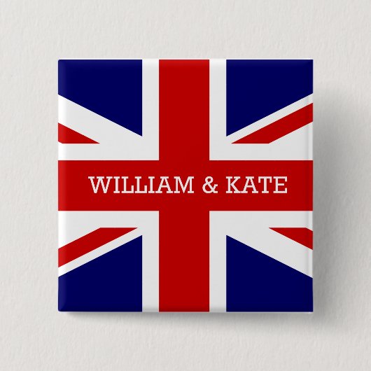 Het koninklijke huwelijk - William & Kate Vierkante Button 5,1 Cm (Voorkant)