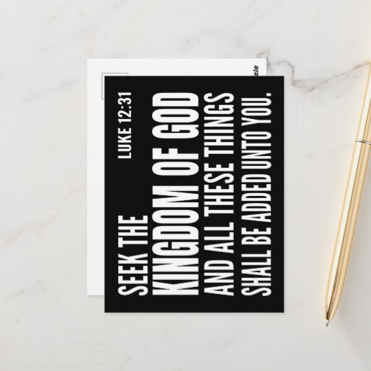 Het koninkrijk van God en al deze dingen zullen Briefkaart (Voorkant / Achterkant in situ)
