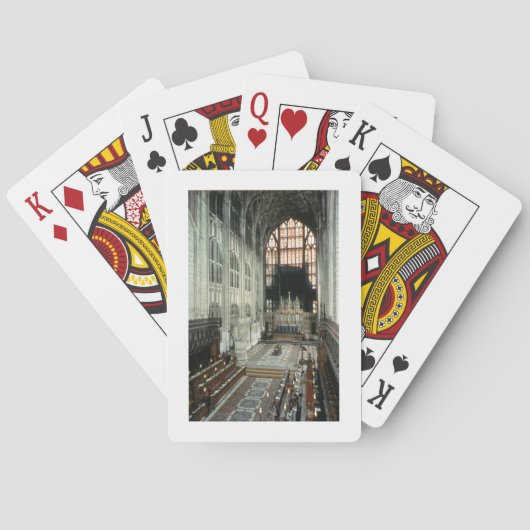 Het koor en het oostraam, 12e eeuw (foto) pokerkaarten (Achterkant)