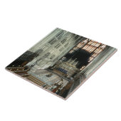 Het koor en het oostraam, 12e eeuw (foto) tegeltje (Zijkant)