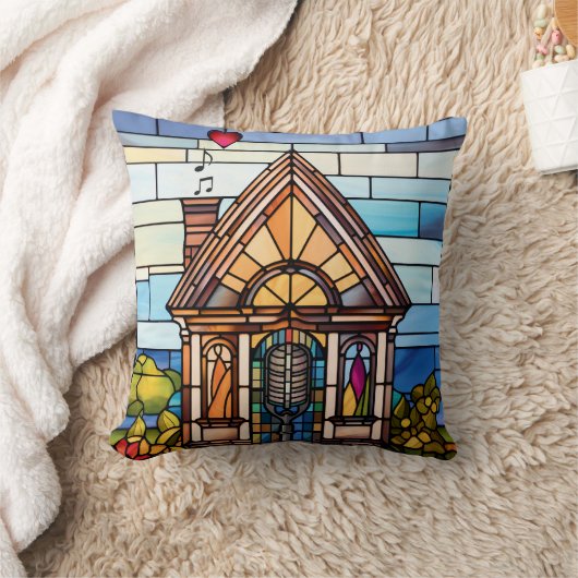 Het koor van de aarde - Little House Glas in lood Kussen (Deken)