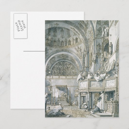 Het koor zingend in de Sint-Markenbasiliek, Briefkaart (Voorkant / Achterkant)