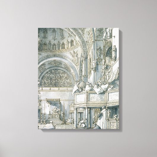 Het koor zingend in de Sint-Markenbasiliek, Canvas Afdruk (Voorkant)