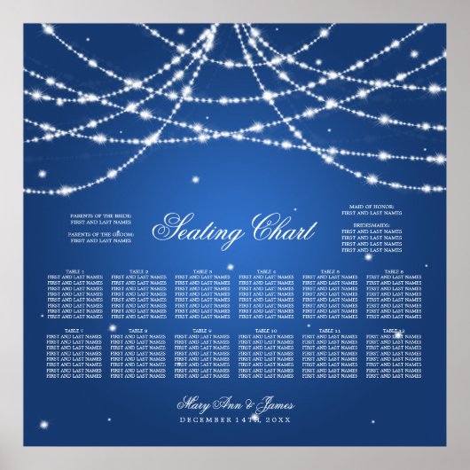 Het Koord Blauw van het Kaart van de Zitplaats van Poster (Voorkant)