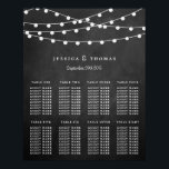 Het koord licht op het Collectie van de bruiloft v Poster<br><div class="desc">Eenvoudig, maar elegant, de snaarlichten op het collectie van de krijtbordbruiloft zijn een verbluffend ontwerp met mooie witte hangende snaarlichten op een chalkboardeffect achtergrond, die perfect is voor elke moderne huwelijksfeestdag. Dit zitplaatskaart kan voor uw speciale gelegenheid worden gepersonaliseerd en zou de perfecte tafelplanner voor uw bruiloft, vrijgezellenfeest, verlovingsfeest, verjaardagsfeest...</div>