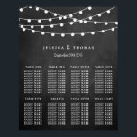 Het koord licht op het Collectie van de bruiloft v Poster<br><div class="desc">Eenvoudig, maar elegant, de snaarlichten op het collectie van de krijtbordbruiloft zijn een verbluffend ontwerp met mooie witte hangende snaarlichten op een chalkboardeffect achtergrond, die perfect is voor elke moderne huwelijksfeestdag. Dit zitplaatskaart kan voor uw speciale gelegenheid worden gepersonaliseerd en zou de perfecte tafelplanner voor uw bruiloft, vrijgezellenfeest, verlovingsfeest, verjaardagsfeest...</div>