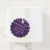 Het koord licht op het Paarse Collectie van de bru Bedankjes Labels