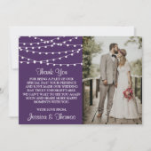 Het koord licht op het Paarse Collectie van de bru Bedankkaart (Voorkant)