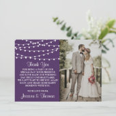 Het koord licht op het Paarse Collectie van de bru Bedankkaart (Staand voorkant)