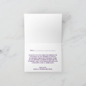 Het koord licht op het Paarse Collectie van de bru Bedankkaart (Binnen)