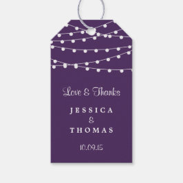 Het koord licht op het Paarse Collectie van de bru Cadeaulabel