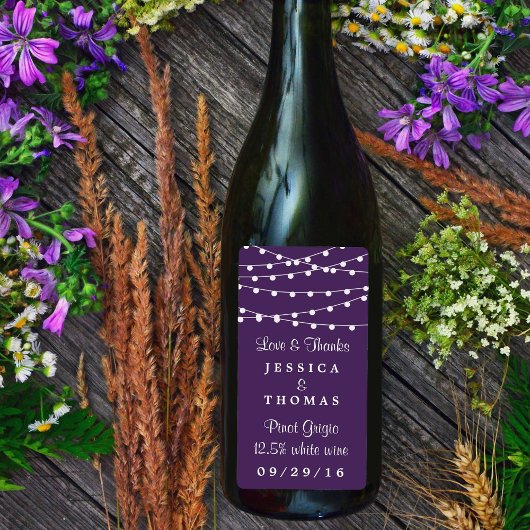 Het koord licht op het Paarse Collectie van de bru Etiket