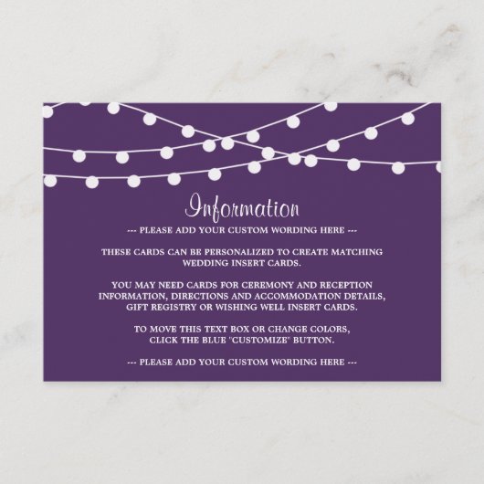 Het koord licht op het Paarse Collectie van de bru Informatiekaartje (Voorkant)