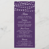 Het koord licht op het Paarse Collectie van de bru Menu (Voorkant)