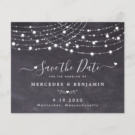 Het koord van de begroting verlicht rustic huwelij (Voorkant)